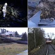 Do padlých stromů již narazilo auto i vlak