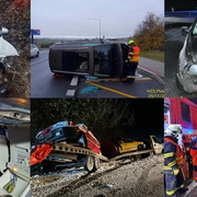 Střety vozů, převrácená auta i havárie odtahovky