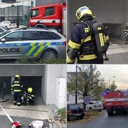 Hasiči vyjížděli k nahlášenému požáru parkovacího domu