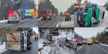 Střet dvou nákladních vozidel, zraněno bylo pět osob