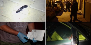 Zakrvácená a poškozená auta v Plzni