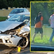 Střet dvou aut, viník i spolujezdec z místa utekli