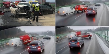 Do hasičů napálil řidič na letních gumách