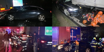 Nejprve ohrožoval protijedoucí řidiče a pak sám narval auto pod kamion