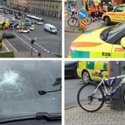 Auto srazilo u Plazy cyklistu - , 