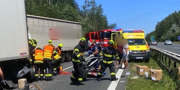 Hromadná nehoda na dálnici D5