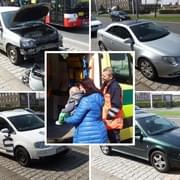 Hromadná nehoda čtyř aut U Prazdroje