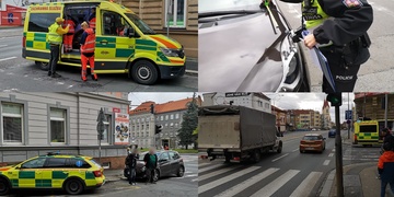 Chodec vběhl na červenou přímo před projíždějící auto