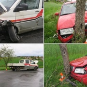 Čelnímu střetu zabránil, ale sám skončil ve stromě