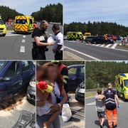 Střet dvou aut u Sulkova, na místě tři zranění