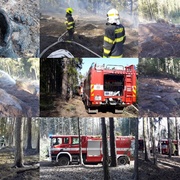 Lesní požár u přírodního parku Sedmihoří