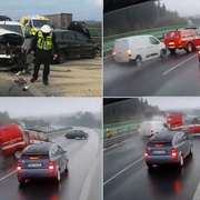 Do hasičů napálil řidič na letních gumách