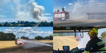 Požár na poli se velice rychle šířil