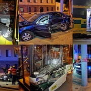 Trolejbus smetl auto nepozorného řidiče
