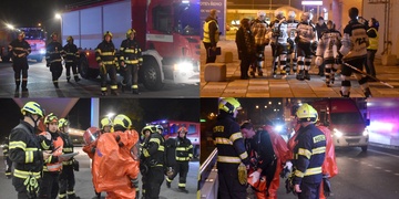 Evakuace hokejové arény