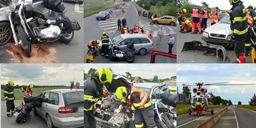 U vážné dopravní nehody přistával vrtulník LZS