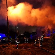 Noční požár na vlakovém nádraží