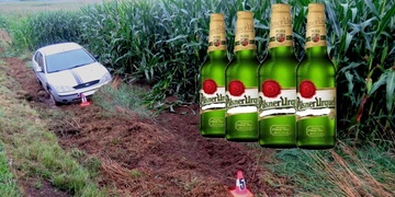 Muž havaroval v poli, ve hře je i jeho opilost