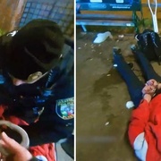 Agresivní muž napadl hlídku, pochopitelně skončil na zemi a s pouty na rukou