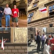 Na plzeňské radnici vlaje vlajka Běloruska