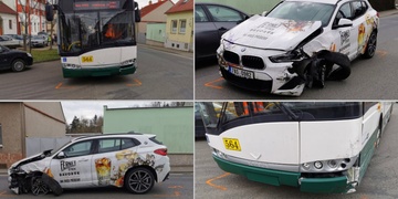 Řidička nabourala protijedoucí trolejbus
