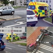 Střet vozu s mužem na elektrokoloběžce