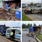 Tuny železného šrotu zasypaly přechod i chodník!