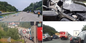 Na dálnici D5 se střetl nákladní vůz s osobním - aktualizováno