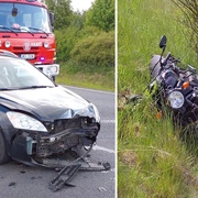 Střet motocyklu s autem