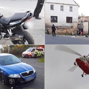 Dopravní nehoda skončila vážným zraněním motocyklisty