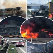 Kamion vezoucí tanky do Plzně havaroval v Praze s vězeňským autobusem
