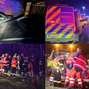Vážná dopravní nehoda - vozidlo vyletělo ze silnice a doslova přejelo přes kapotu dalšího vozu