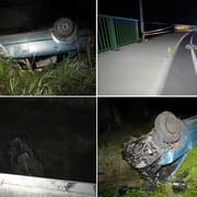 Opilý mladík spadl s autem z mostu