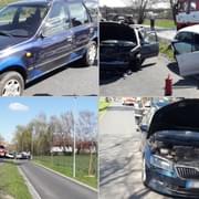 Hromadná nehoda čtyř aut u Kozolup