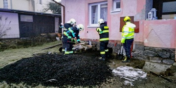 Požár kotle v rodinném domě