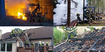 Hasiči měli náročné ráno: hořel traktor i rodinný dům