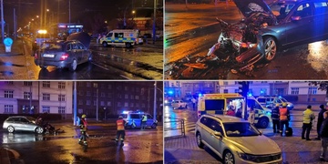 Střet taxíku s protijedoucím vozem