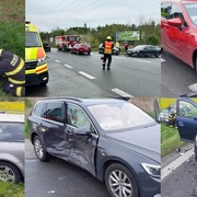 Během dvou dopravních nehod se střetlo celkem sedm vozidel