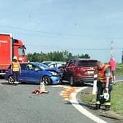 Dopravní nehoda na nájezdu na dálnici D5