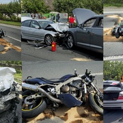 Motocyklista způsobil vážnou dopravní nehodu, měl u sebe pervitin a v závěru ještě napadl záchranáře