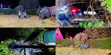 Řidič projel živým plotem i pletivovým oplocením domu