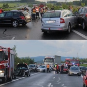 Hromadná nehoda 13 vozidel uzavřela D5 -  + 