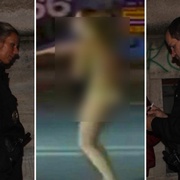 Nahá žena bloumala kolem domu