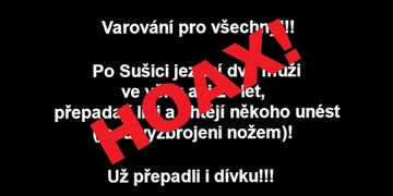 Pozor, zpráva o přepadení nezletilé dívky a pokusech unést další osoby, je lež