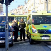 Nehoda dvou tramvají v centru