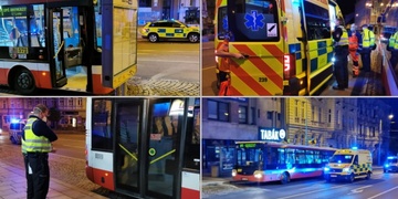 Střet autobusu s chodcem