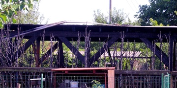 Kutil si zapálil pergolu