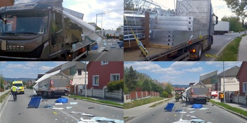 Střet dvou nákladních automobilů