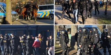 Slávia v Plzni - zatím jeden zadržený