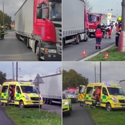 Střet kamionu s chodcem, na místo míří vrtulník LZS